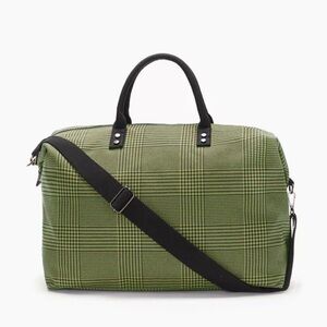Lulu Dharma Frasier Weekender Bag in Green Plaid NWT